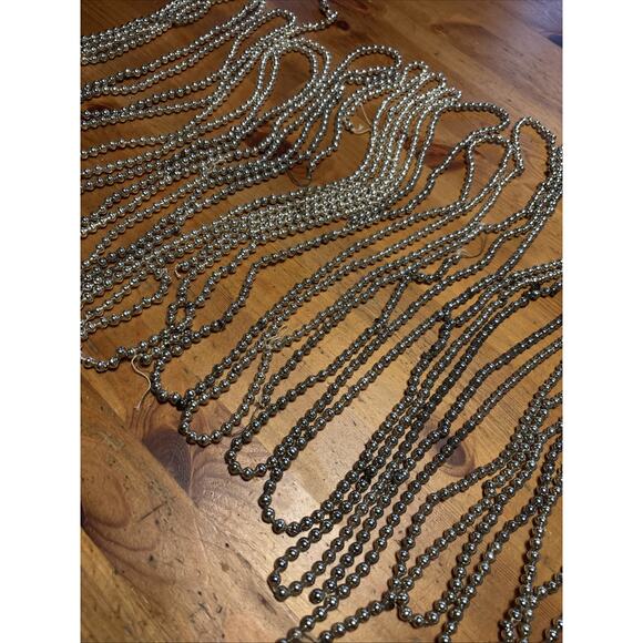 Lot Strands Vintage Mercury Glass Bead Christmas Tree Garland 45 ft - Picture 3 of 9